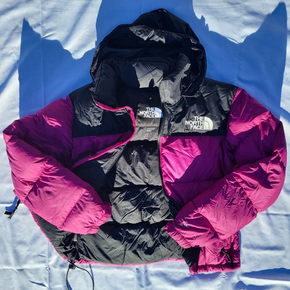 North Face Nuptse 700 Retro 96 Pink Black Down Puffer Coat - Picture 4 of 14